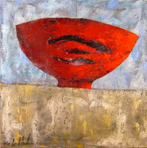 BOL ROUGE I, gesso, oil & mixte